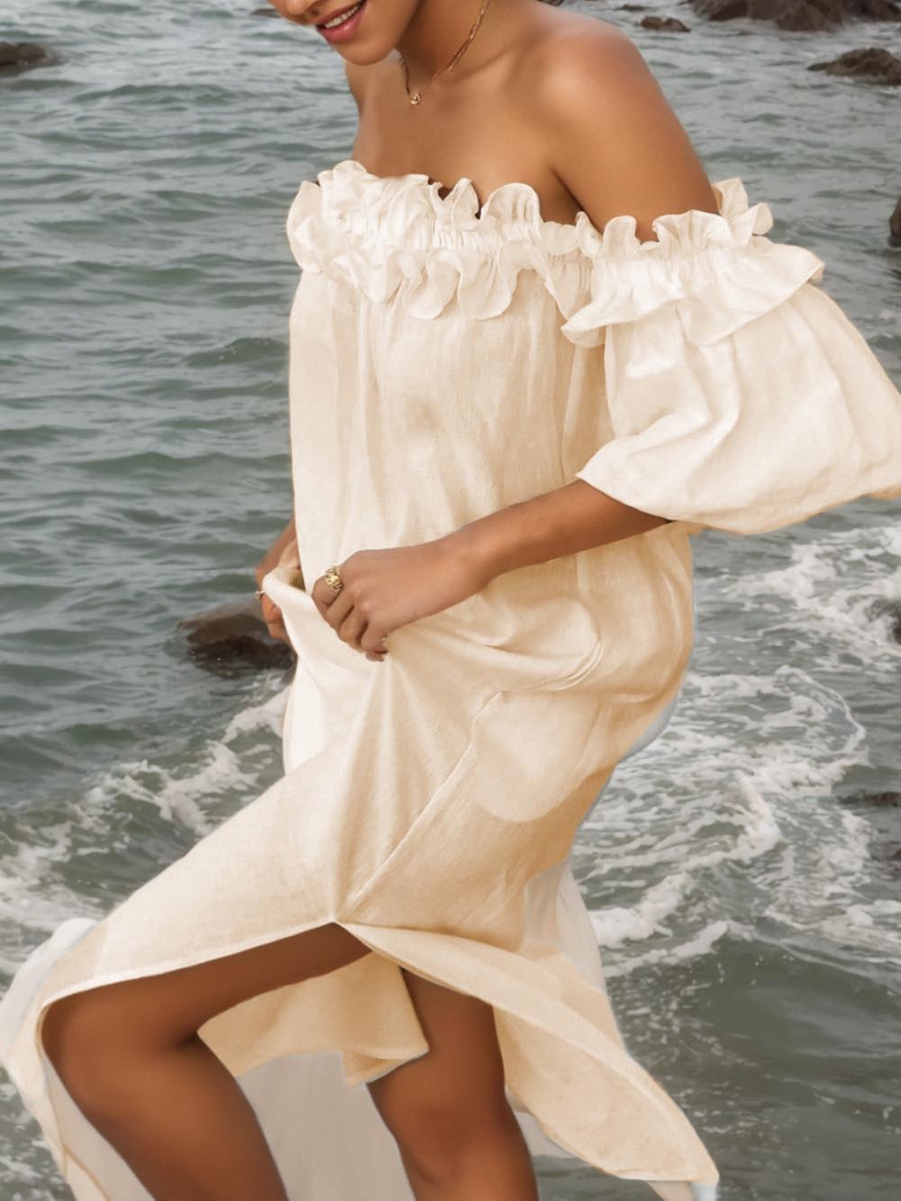 Giselle - Chic Off Shoulder Midi Dress