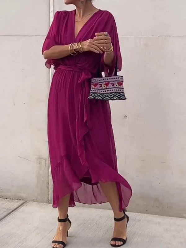 Camilla - elegant V-neck chiffon dress