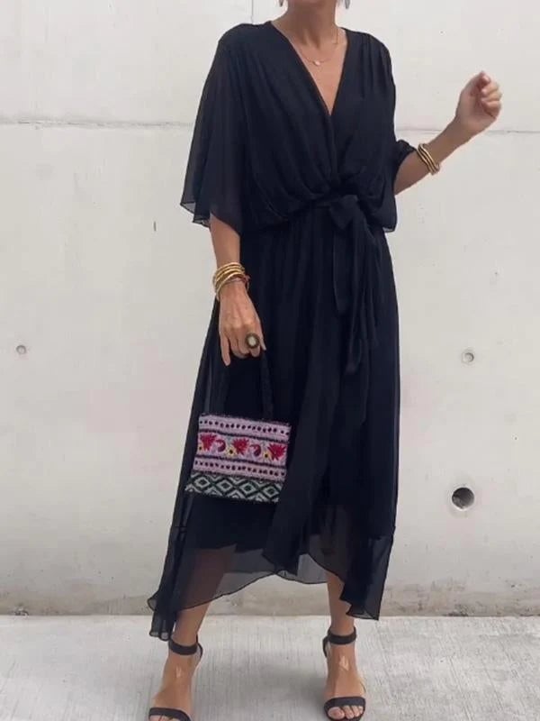 Camilla - elegant V-neck chiffon dress