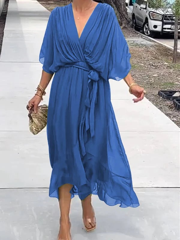 Camilla - elegant V-neck chiffon dress