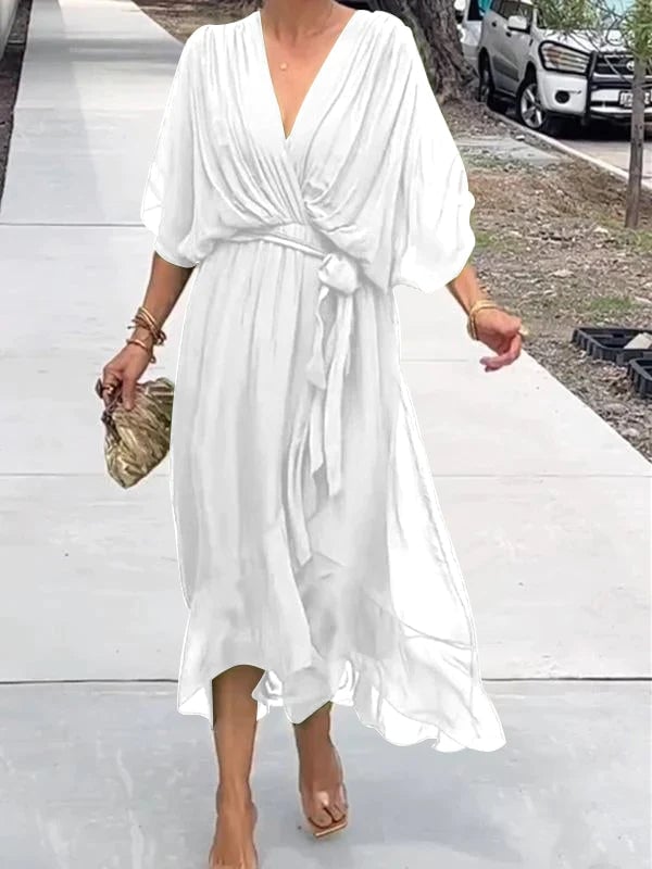Camilla - elegant V-neck chiffon dress