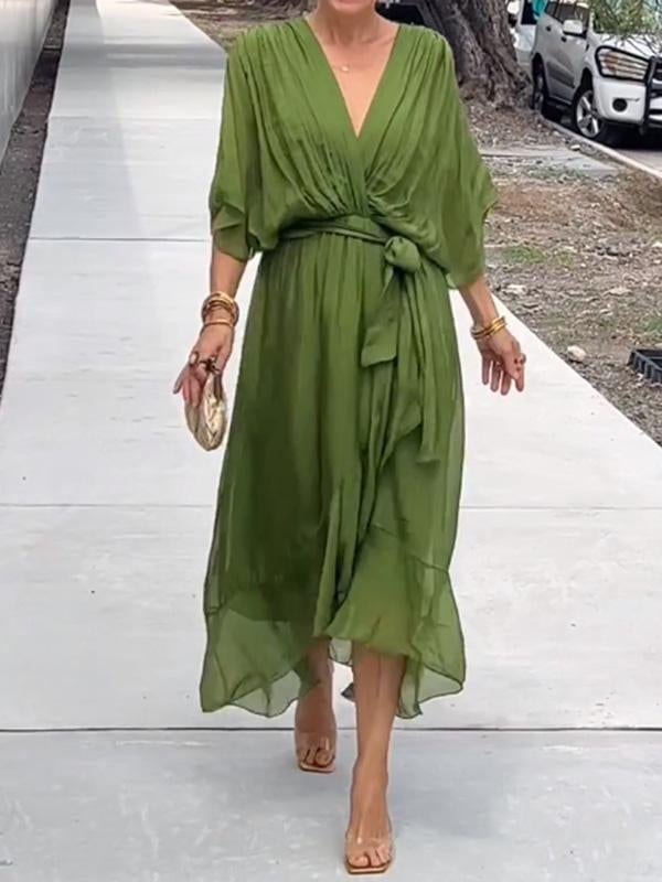 Camilla - elegant V-neck chiffon dress