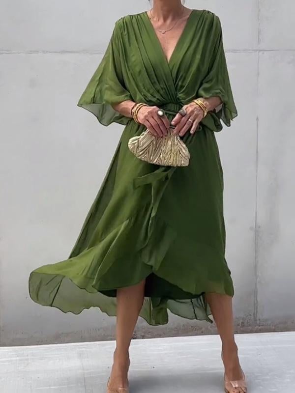 Camilla - elegant V-neck chiffon dress