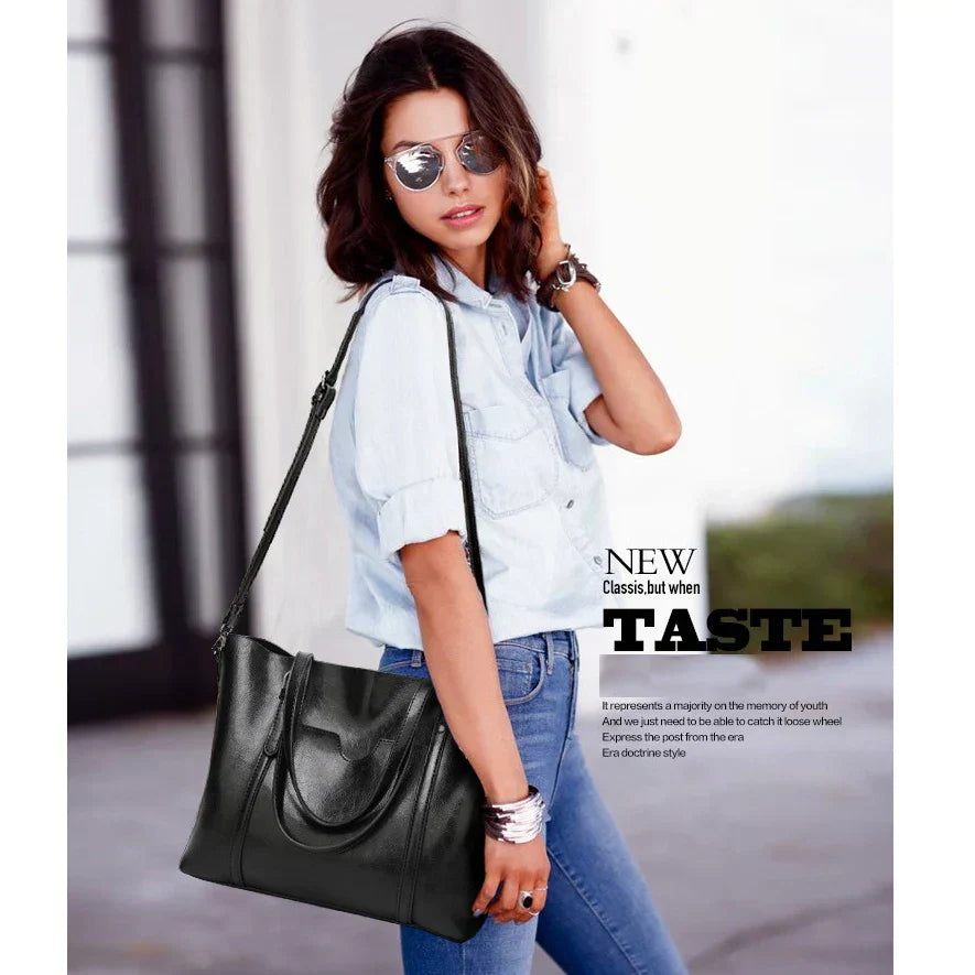 Refined Leather Shoulder Bag