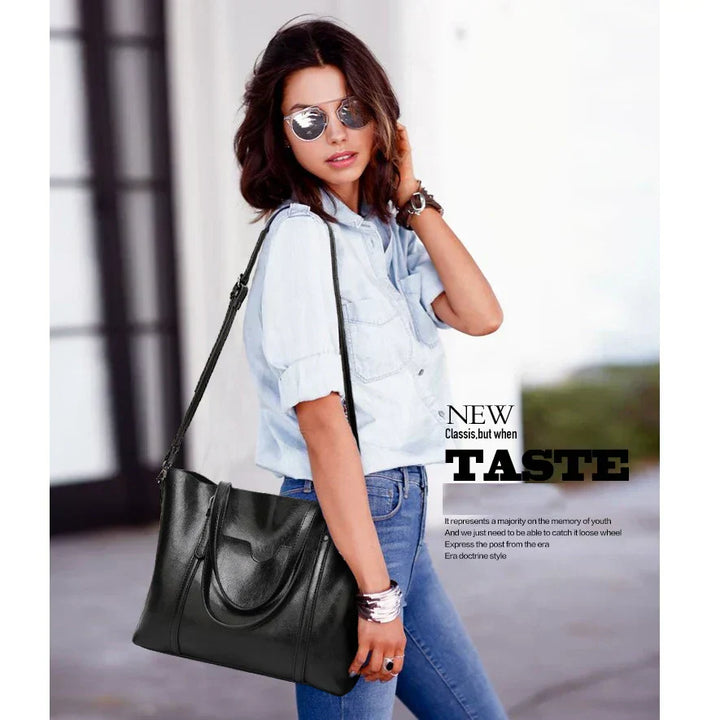 Refined Leather Shoulder Bag