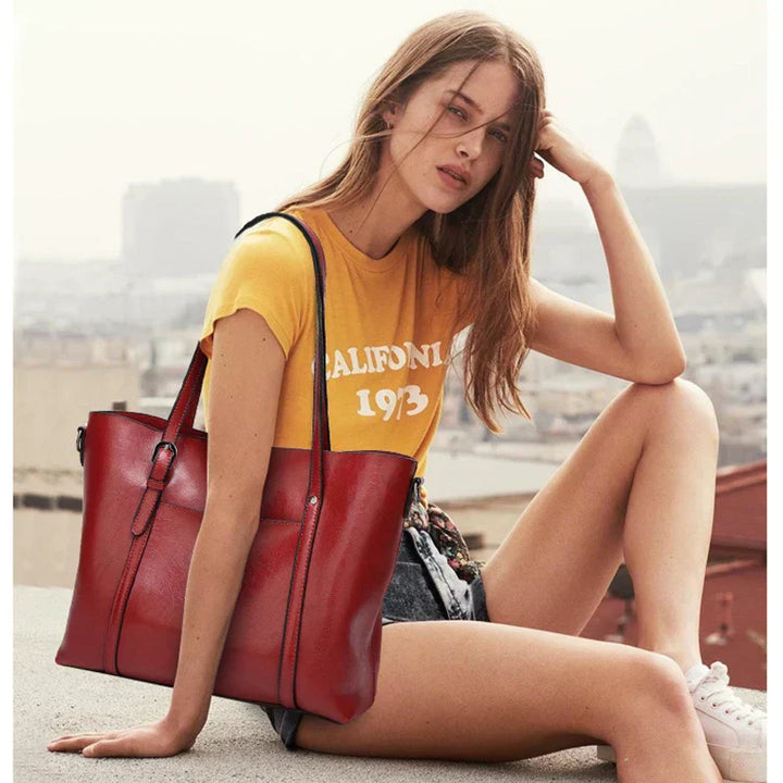Refined Leather Shoulder Bag