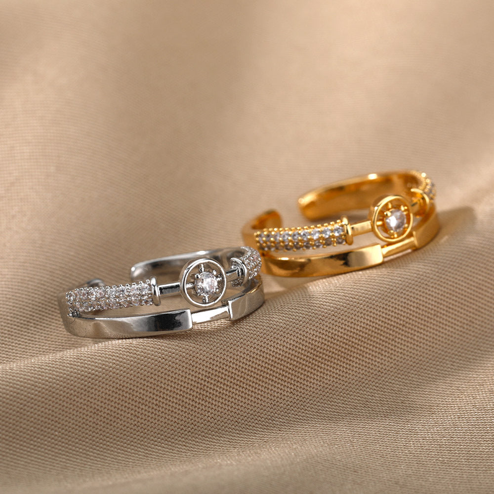 Daisy | Adjustable Star Ring in Gold Zircon