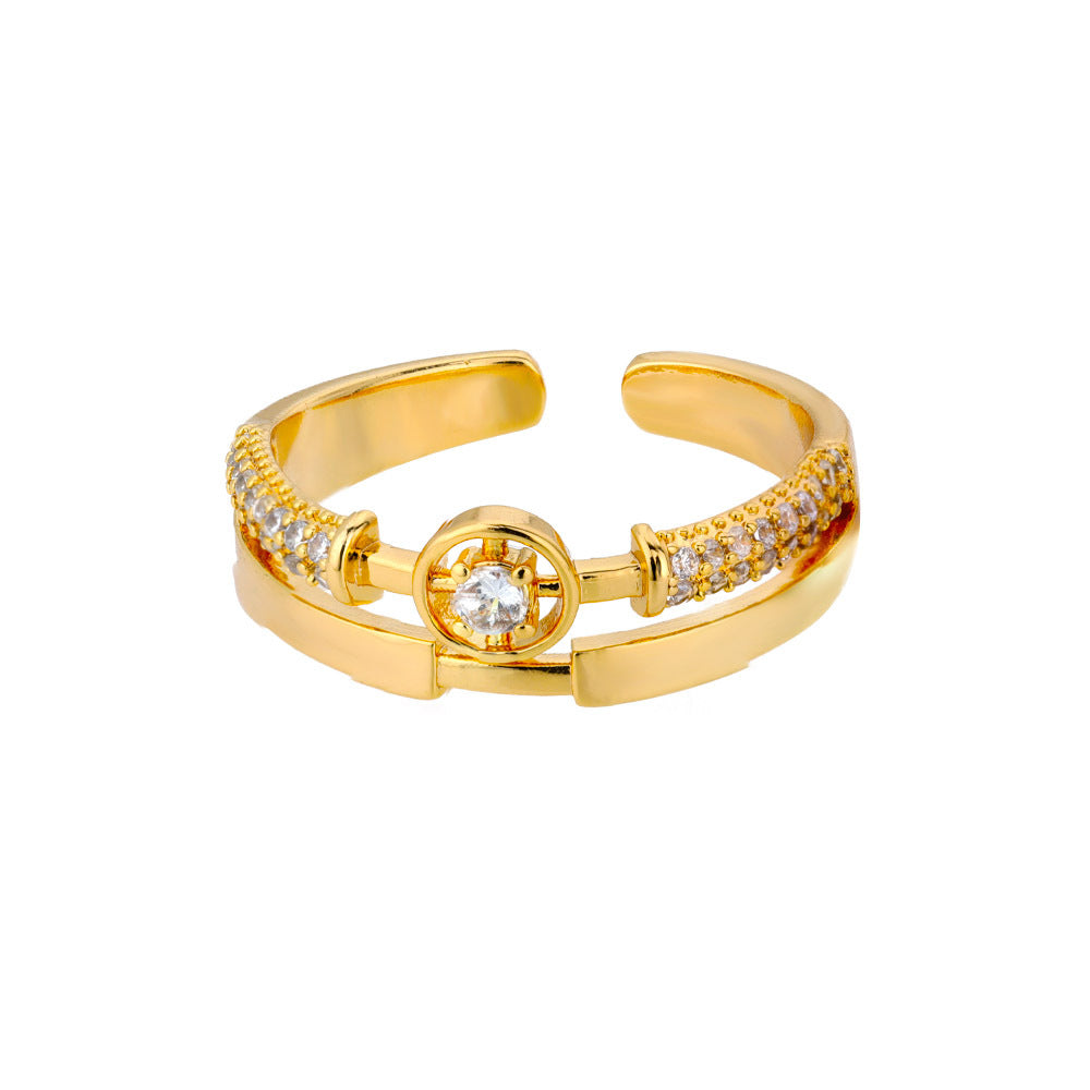 Daisy | Adjustable Star Ring in Gold Zircon