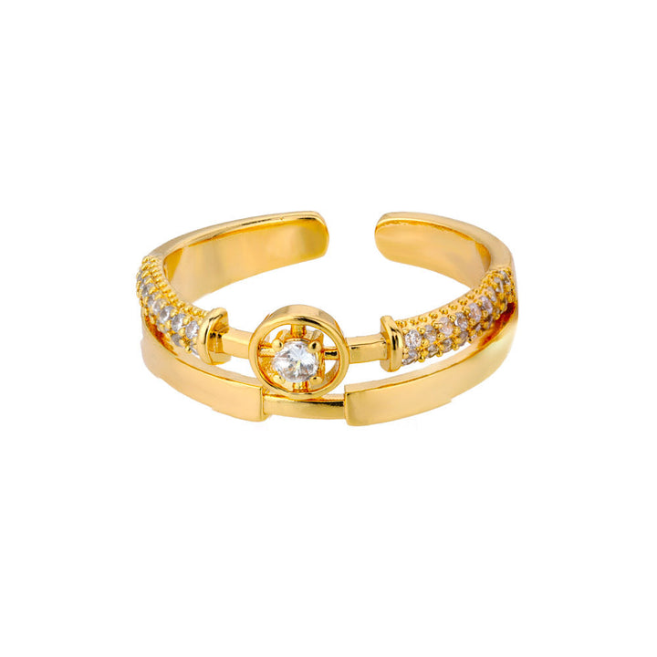 Daisy | Adjustable Star Ring in Gold Zircon
