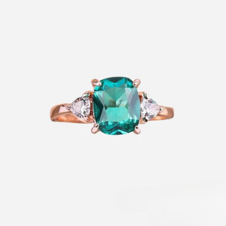 Josephine | Gold Ring With Green Zircon