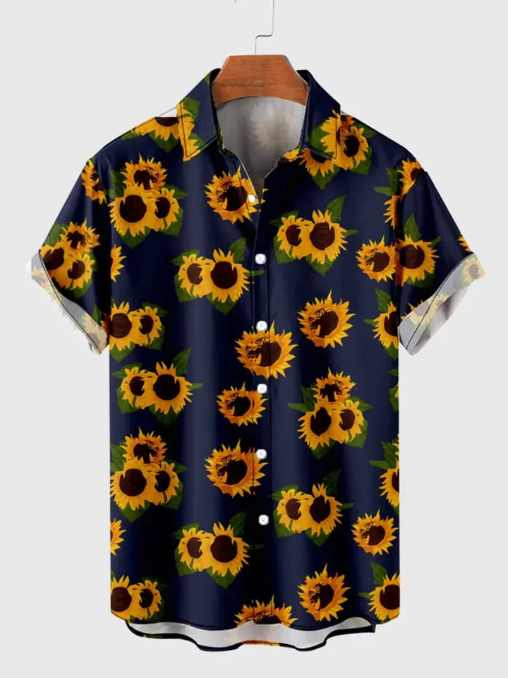 Men's Shirt Tropical Plants Pattern 3D Print Tops Summer Casual Holiday Shirt New Button Lapel Short Sleeves Unisex Clothing
