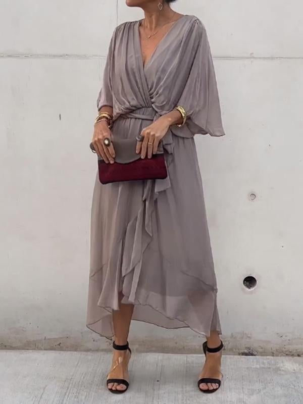 Camilla - elegant V-neck chiffon dress
